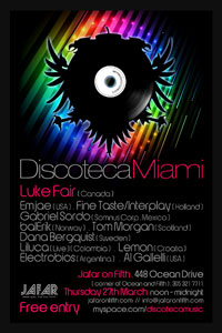 Discoteca Party WMC Miami Thursday March 27 Discoteca Music Label Party